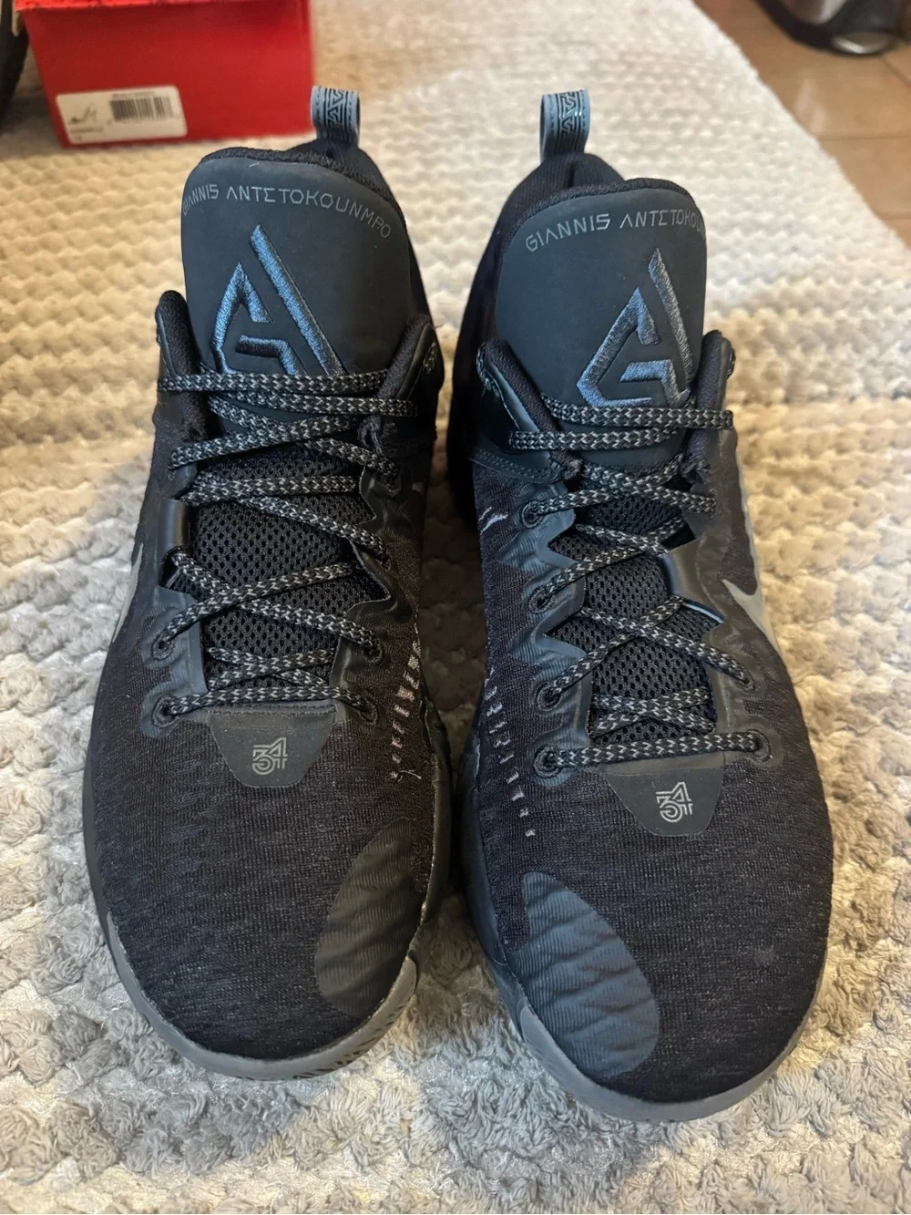 Nike Black and Dark Gray Low-Top Basketball Sneakers